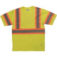 Short Sleeve Safety T-Shirt, Cotton, X-Small, High Visibility Lime-Yellow NTL Industrial