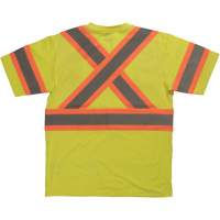 Short Sleeve Safety T-Shirt, Cotton, X-Small, High Visibility Lime-Yellow NTL Industrial