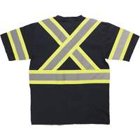 Short Sleeve Safety T-Shirt, Cotton, X-Small, Black NTL Industrial
