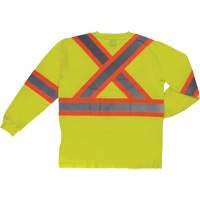 Long Sleeve Safety T-Shirt, Cotton, X-Small, High Visibility Lime-Yellow NTL Industrial