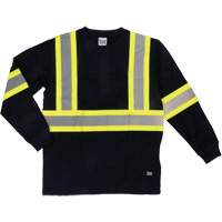 Long Sleeve Safety T-Shirt, Cotton, X-Small, Black SHJ005 | NTL Industrial