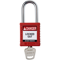 Velocity Lockout Padlock, Red, Keyed Different, Nylon, 1-1/2" Width NTL Industrial