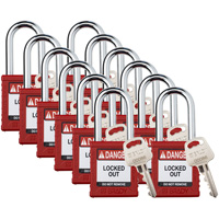 Velocity Lockout Padlocks, Red, Keyed Different, Nylon, 1-1/2" Width NTL Industrial