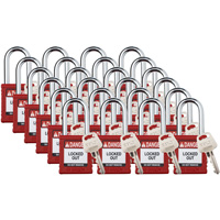 Velocity Lockout Padlocks, Red, Keyed Different, Nylon, 1-1/2" Width NTL Industrial