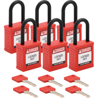 Velocity Lockout Padlocks, Red, Keyed Alike, Nylon, 1-1/2" Width NTL Industrial