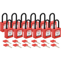 Velocity Lockout Padlocks, Red, Keyed Different, Nylon, 1-1/2" Width NTL Industrial