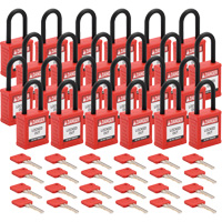 Velocity Lockout Padlocks, Red, Keyed Different, Nylon, 1-1/2" Width NTL Industrial
