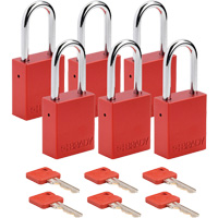Cadenas de s&eacute;curit&eacute;, Cadenas de s&eacute;curit&eacute;, Cl&eacute;s diff&eacute;rentes, Aluminium, Largeur de 1-1/2" NTL Industrial