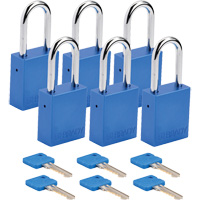 Cadenas de s&eacute;curit&eacute;, Cadenas de s&eacute;curit&eacute;, Cl&eacute;s diff&eacute;rentes, Aluminium, Largeur de 1-1/2" NTL Industrial