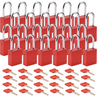 Cadenas de s&eacute;curit&eacute;, Cadenas de s&eacute;curit&eacute;, Cl&eacute;s diff&eacute;rentes, Aluminium, Largeur de 1-1/2" NTL Industrial