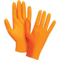 Gants d'examen de poids lourd &agrave; prise tactile, Petit, Nitrile, 8 mils, Sans poudre, Orange NTL Industrial