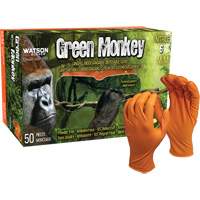 Green Monkey™ Disposable Gloves, Small, Nitrile, 6-mil, Powder-Free, Orange SHJ869 | NTL Industrial
