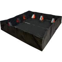 Berme d&eacute;ployable &agrave; mur IBX, Capacit&eacute; 268 gal. US, 6' la x 6' lo x 12" h, Support &agrave; encliqueter NTL Industrial