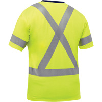 Bisley&reg; X-Back Short Sleeve Shirt, Poly-Cotton, Small, High Visibility Lime-Yellow NTL Industrial