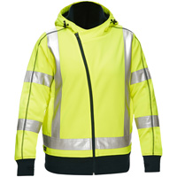 Coton ouat&eacute; doubl&eacute; de sherpa avec capuchon &agrave; fermeture &eacute;clair compl&egrave;te et X au dos Bisley pour femmes, Petit, Jaune lime haute visibilit&eacute; NTL Industrial