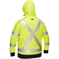 Coton ouat&eacute; doubl&eacute; de sherpa avec capuchon &agrave; fermeture &eacute;clair compl&egrave;te et X au dos Bisley pour femmes, Petit, Jaune lime haute visibilit&eacute; NTL Industrial