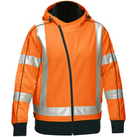 Coton ouat&eacute; doubl&eacute; de sherpa avec capuchon &agrave; fermeture &eacute;clair compl&egrave;te et X au dos Bisley pour femmes, Petit, Orange haute visibilit&eacute; NTL Industrial