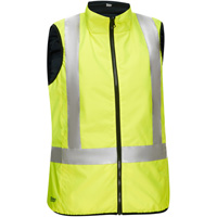 Bisley&reg; X-Back Women's Contoured Reversible Puffer Vest, High Visibility Lime-Yellow, Small, Polyester NTL Industrial