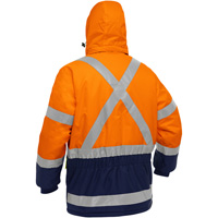 Bisley&reg; X-Back Extreme Cold Jacket with Navy Bottom, Polyester, High Visibility Orange, Small NTL Industrial
