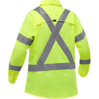 Bisley&reg; X-Back Women's Long Sleeve Work Shirt with X-Airflow, Poly-Cotton, Small, High Visibility Lime-Yellow NTL Industrial