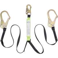 SA-64022-6 Shock Absorbing Lanyard, 6', Form Hook Center, Snap Hook Leg Ends, Polyester NTL Industrial