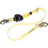 Adjustable Web Shock-Absorbing Lanyard, 6', Snap Hook Center, Snap Hook Leg Ends, Polyester NTL Industrial