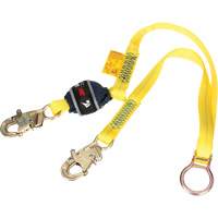 Tie-Back Web Shock-Absorbing Lanyard, 6', Snap Hook Center, Snap Hook Leg Ends, Polyester NTL Industrial