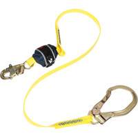 Coated Web Shock-Absorbing Lanyard, 6', Rebar Hook Center, Snap Hook Leg Ends NTL Industrial