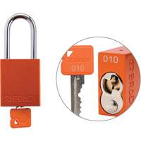 Cadenas de verrouillage de s&eacute;curit&eacute; Velocity Plus, Orange, Cl&eacute;s identiques, Aluminium, Largeur de 1-1/2" NTL Industrial