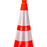 Premium Traffic Cone, 28", Orange, 4" & 6" Reflective Collar(s) NTL Industrial