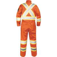 Combinaison ignifug&eacute;e avec bandes haute visibilit&eacute;, Taille Petit, Orange NTL Industrial