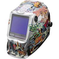 VIKING 3350 Hot Rodders Welding Helmet, 3.74" L x 3.34" W View Area, 5 - 13 Shade Range NTL Industrial