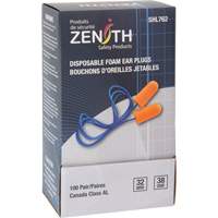 Foam Earplugs, Pair - Polybag, Corded NTL Industrial