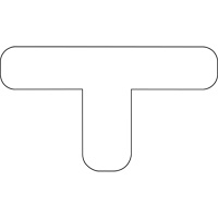 Durastripe X-TREME DuraT arrondi, T, 7" lo x 4" la, Blanc, Vinyle NTL Industrial