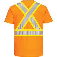 T-shirt de s&eacute;curit&eacute; &agrave; bandes contrastantes, Polyester, Petit, Orange haute visibilit&eacute; NTL Industrial