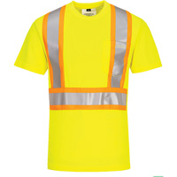 T-shirt de s&eacute;curit&eacute; &agrave; bandes contrastantes, Polyester, Petit, Jaune lime haute visibilit&eacute; NTL Industrial