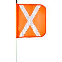 Heavy-Duty Safety Whip, Threaded Mount, 5' High, Orange with Reflective X NTL Industrial