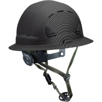 Casque Fibre Metal de style escalade avec bordure compl&egrave;te, R&eacute;pond aux normes CSA type 2, Suspension Rochet, Ventil&eacute; NTL Industrial