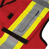 6678 High-Visibility Antimicrobial Mesh-Back Surveyor Vest, Red, Small, Polyester NTL Industrial