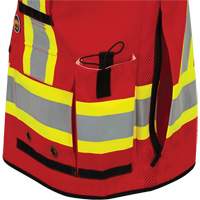 6678 High-Visibility Antimicrobial Mesh-Back Surveyor Vest, Red, Small, Polyester NTL Industrial