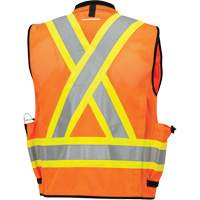 6680 High-Visibility Antimicrobial Mesh-Back Surveyor Vest, High Visibility Orange, Small, Polyester NTL Industrial