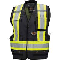 6679 High-Visibility Antimicrobial Mesh-Back Surveyor Vest, Black, Small, Polyester NTL Industrial