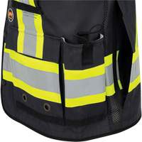 6679 High-Visibility Antimicrobial Mesh-Back Surveyor Vest, Black, Small, Polyester NTL Industrial