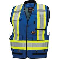 6681 High-Visibility Antimicrobial Mesh-Back Surveyor Vest, Royal Blue, Small, Polyester NTL Industrial
