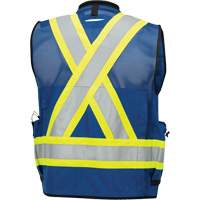 6681 High-Visibility Antimicrobial Mesh-Back Surveyor Vest, Royal Blue, Small, Polyester NTL Industrial