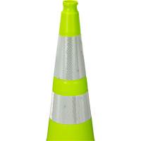 Premium Traffic Cone, 36", Lime Green, 4" & 6" Reflective Collar(s) NTL Industrial