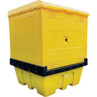 Hard Cover IBC Spill Pallet, 70" L x 70" W x 90" H, 1135 lbs. Load Capacity NTL Industrial