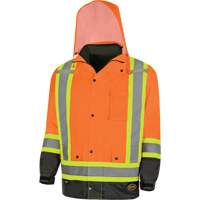 Parka de s&eacute;curit&eacute; d'hiver imperm&eacute;able 7-en-1 5056 Pioneer Yukon, Polyester, Noir/Orange haute visibilit&eacute;, T-petit NTL Industrial