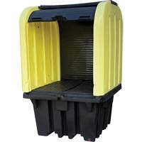 Yellow Roll Top Hardcover Spill Pallet, 65" L x 65" W x 101" H, 5000 lbs. Load Capacity NTL Industrial