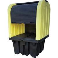 Yellow Roll Top Hardcover Spill Pallet, 65" L x 65" W x 101" H, 5000 lbs. Load Capacity NTL Industrial